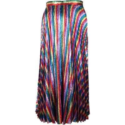 Gucci Metallic Rainbow Plissee Silk Skirt (IT36 / XS)