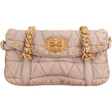 Miu Miu Quilted Nappa Leather Studded Turnlock Shoulder Bag