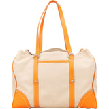 Prada Canvas and Leather Studded Shoulder Bag