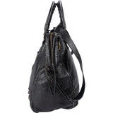 Balenciaga Black Arena Leather City Tote Handbag