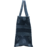 Christian Dior Denim Paisley Flower Tang Medium Book Tote Handbag