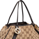 Gucci Monogras Canvas Twin GG Shoulder Bag