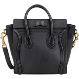 Celine Black Calfskin Leather Luggage Handbag