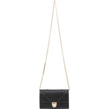 Christian Dior Grained Calfskin Diorama Wallet On Chain Crossbody Bag