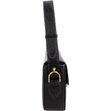 Celine Black Leather Triomphe Shoulder Bag