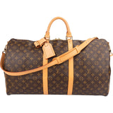 Louis Vuitton Monogram Canvas Keepall 55 Bandoulière Travel Bag