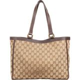 Gucci Monogram GG Canvas Abbey Double Pocket Tote Shoulder Bag