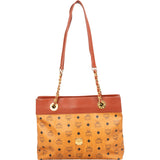 MCM Monogram Visetos Chain Tote Shoulder Bag