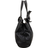 Miu Miu Black Grained Leather Knot Shoulder Bag