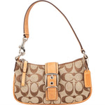 [🔄️B07 / F40] Coach Monogram Signature Canvas Demi Flap Bag Handbag - vintageandkickz