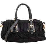 Prada Black Tessuto Gaufre Satchel Handbag