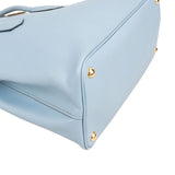 Prada Blue Saffiano Leather Tote Double Handbag