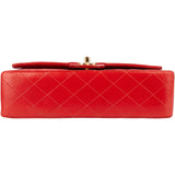 Chanel Quilted Lambskin 24K Gold Medium Double Flap Crossbody Bag