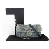 Chanel Denim Camellia Single Flap Crossbody Bag