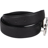 Salvatore Ferragamo Nero Pebbled Leather Gancini Belt (105)