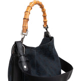 Gucci Monogram GG Canvas Bamboo Handle Shoulder Handbag