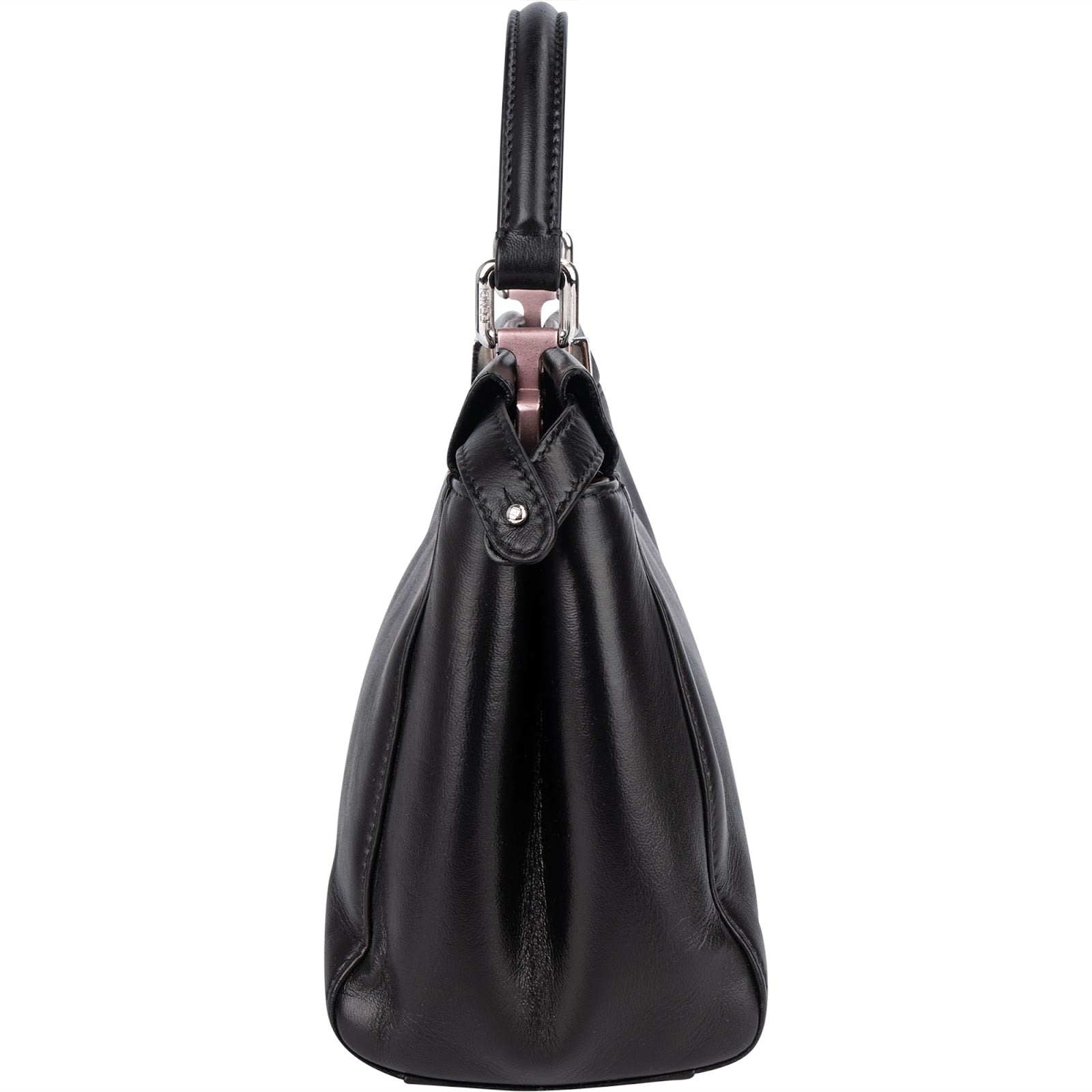 Fendi Black Leather Peekaboo Handbag - vintageandkickz
