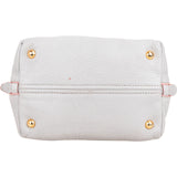 Miu Miu Grey Vitello Daino Leather Side Zip Small Tote Handbag