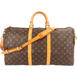 Louis Vuitton Monogram Canvas Keepall 50 Bandoulière Travel Bag