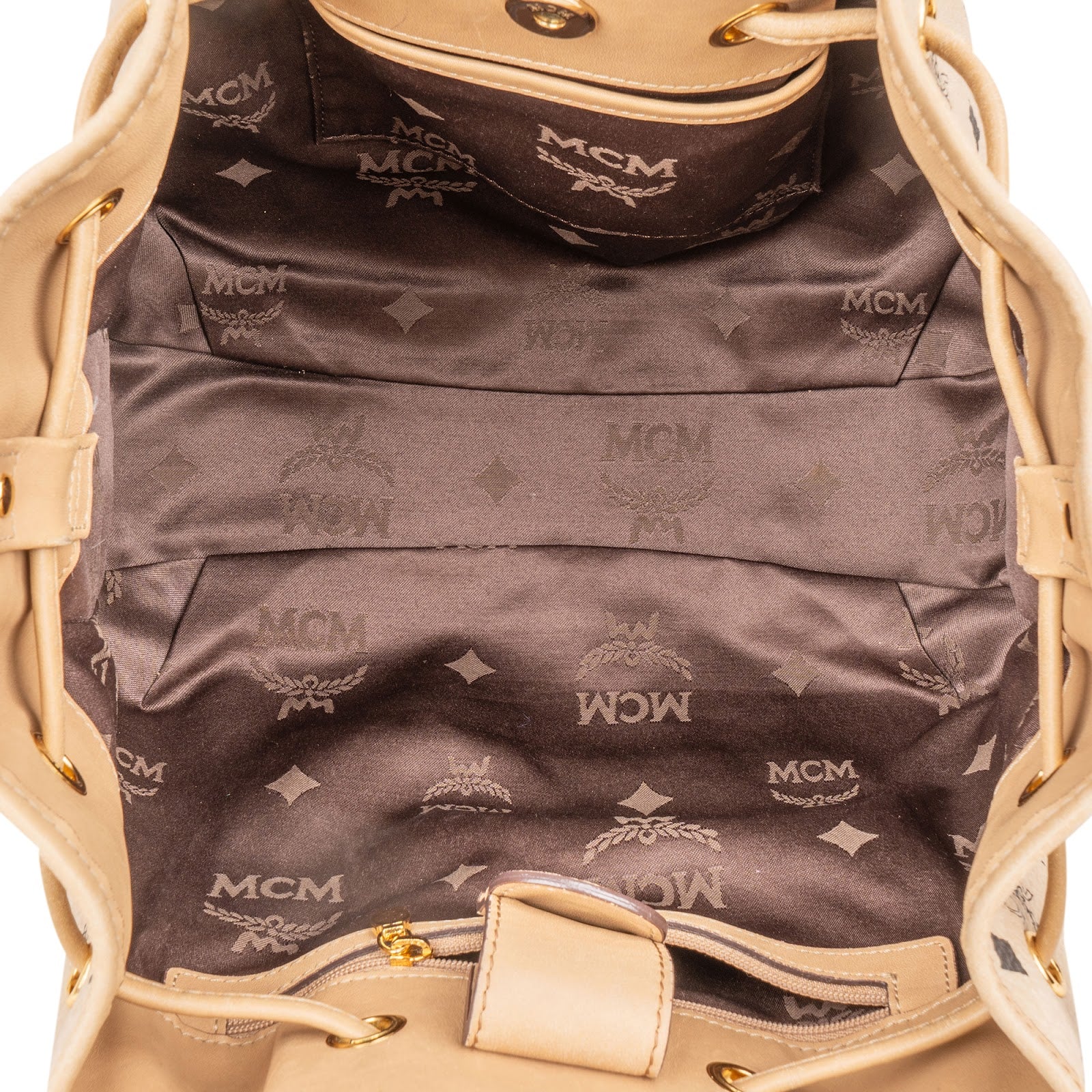 MCM Monogram Visetos Drawstring Handbag - vintageandkickz