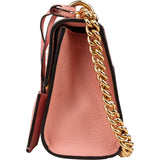 Gucci Pink Leather Glitter Embossed Fruits Small Padlock Crossbody Bag