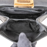 Salvatore Ferragamo Black Saffiano Leather Gancini Top Handle Handbag