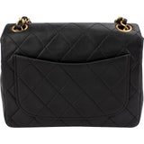Chanel Quilted Lambskin 24K Gold Mini Square Single Flap Crossbody Bag
