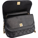 Chanel Quilted Lambskin 24K Gold Half Moon Single Flap Shoulder Bag