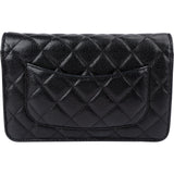 Chanel Quilted Caviar Leather Palladium Wallet On Chain Crossbody Bag