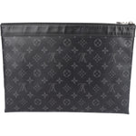 Louis Vuitton Monogram Eclipse Discovery Pochette Laptop Clutch - vintageandkickz