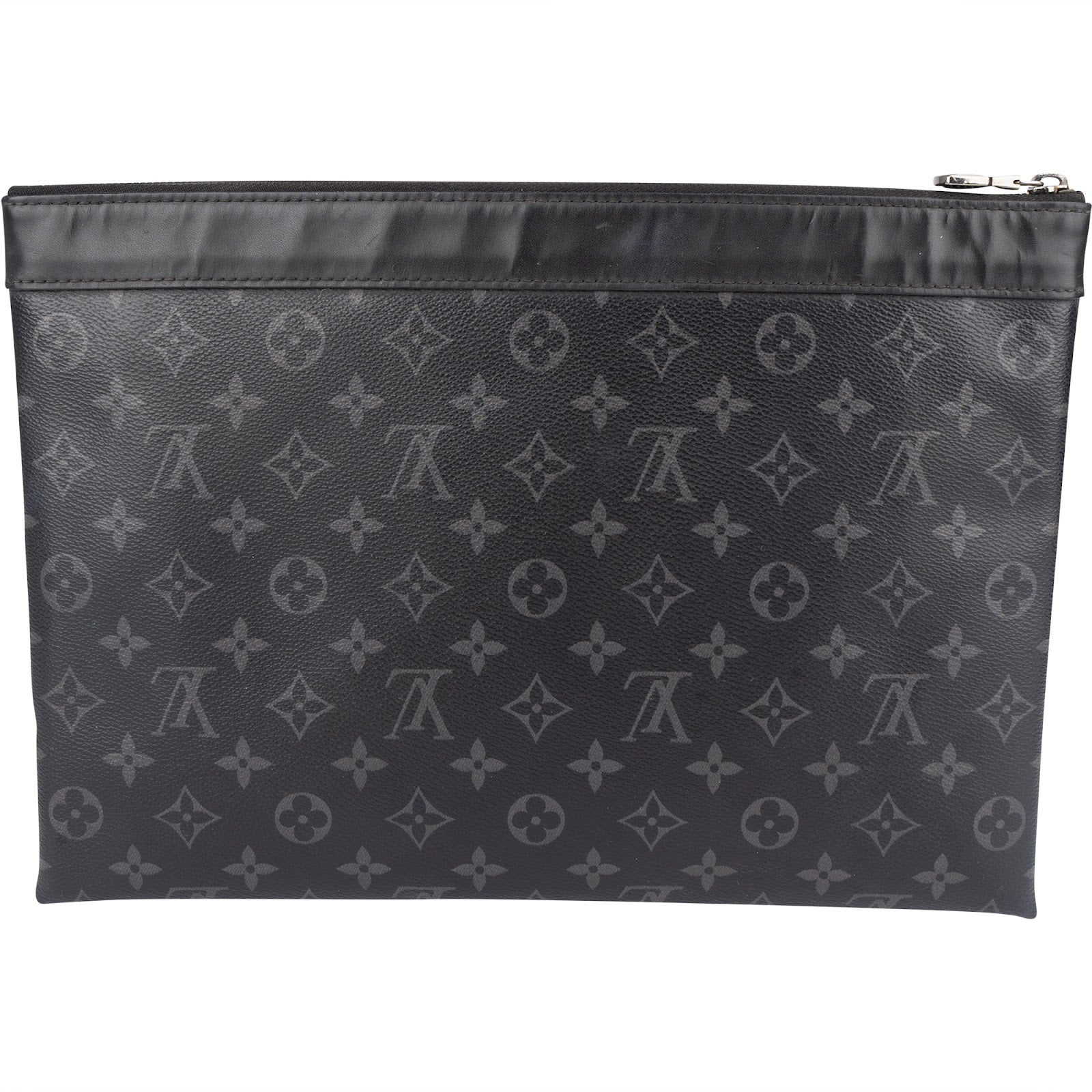 Louis Vuitton Monogram Eclipse Discovery Pochette Laptop Clutch - vintageandkickz