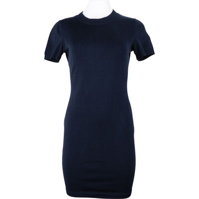 Chanel Navy Cotton Knitted Short Sleeve Dress (DE36 / FR38)
