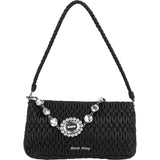 Miu Miu Matelassé Nappa Leather Crystal Flap Shoulder Bag