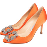 Manolo Blahnik Orange Satin Hangisi Pumps (34)