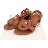 Hermès Brown Swift Leather Juliette Sandals (38)