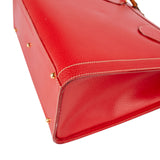 Gucci Grained Leather Bamboo Handle Handbag