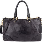 Prada Black Vitello Leather City Handbag - vintageandkickz