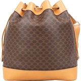 Celine Macadam Canvas Drawstring Bucket Shoulder Bag