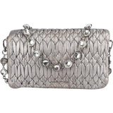 Miu Miu Metallic Matelassé Nappa Leather Crystal Small Shoulder Bag