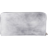 Prada Glossy Grigio Patent Leather Continental Zip Around Wallet 1M1253