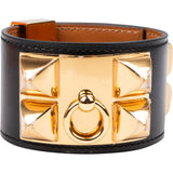 Hermès Leather Gold Tone Collier de Chien Bracelet