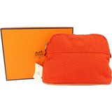 Hermès Terracota Orange Cotton Bolide Accessoires Pouch