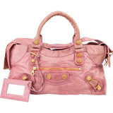 Balenciaga Pink Leather Giant City Handbag