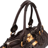 Chloé Dark Brown Pebbled Leather Paddington Satchel Handbag