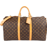 Louis Vuitton Monogram Canvas Keepall 50 Bandoulière Travel Bag
