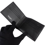 Saint Laurent Leather YSL Shield Patch Bifold Wallet
