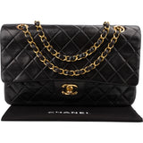 Chanel Quilted Lambskin Medium 24K Gold Double Flap Shoulder Bag