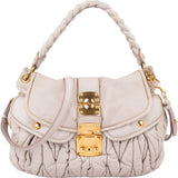 Miu Miu Matelassé Leather Coffer Hobo Shoulder Bag
