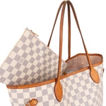 Louis Vuitton Monogram Damier Azur Neverfull MM Shoulder Bag - vintageandkickz