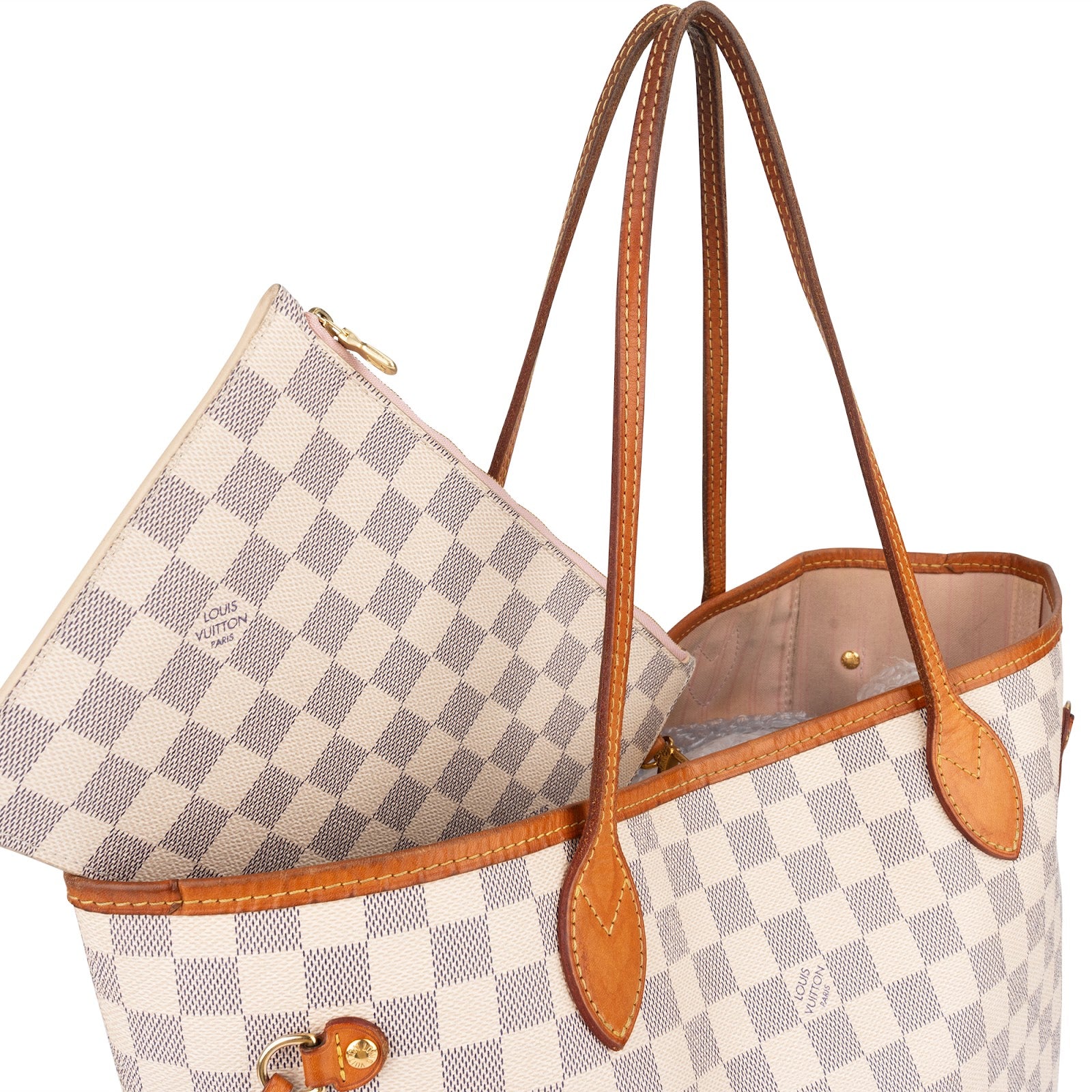 Louis Vuitton Monogram Damier Azur Neverfull MM Shoulder Bag - vintageandkickz